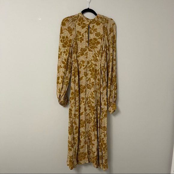 Zara Bloggers Favorite Floral Print Long Sleeve Midi Dress NWT - Picture 7 of 10